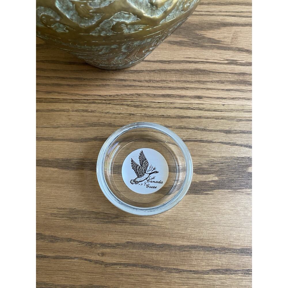 Vintage Glass Coaster Ashtray Sportsman By Federal Glass Canada Goose Dish